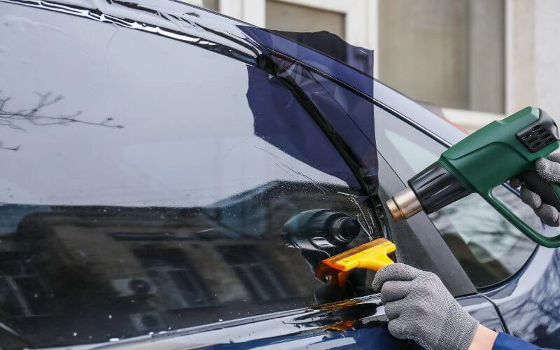 Heat_Shrinking_Tint_Film_On_Car_Window